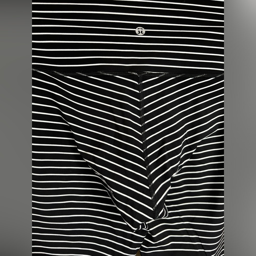 Lululemon Align black and white striped leggings